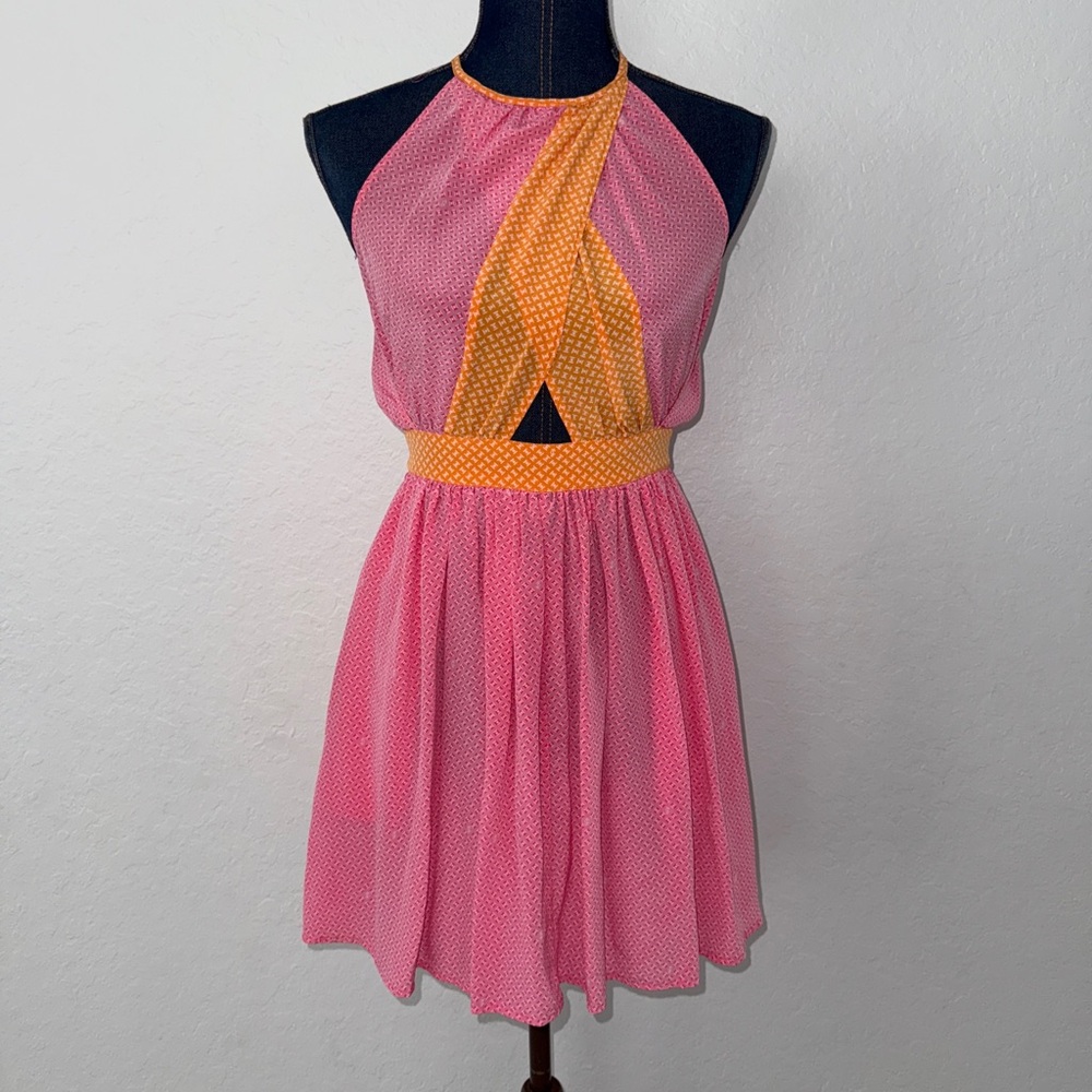 Juicy Couture Pink Cut Out Pleated Sundress